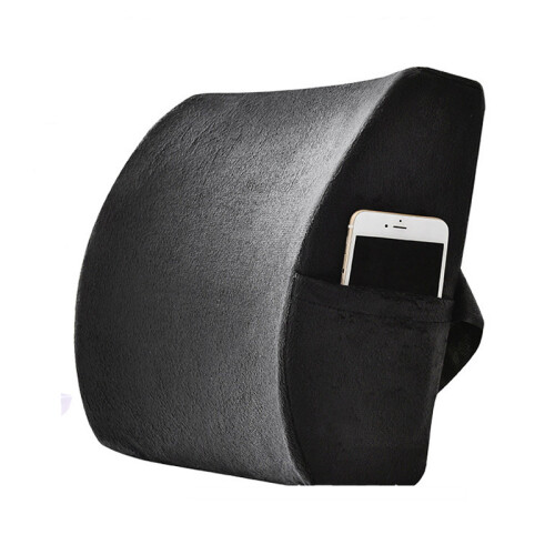 (  Black) Memory Foam Lumbar Back Support Cushion Waist Pillow Office Home Car Chair Seat