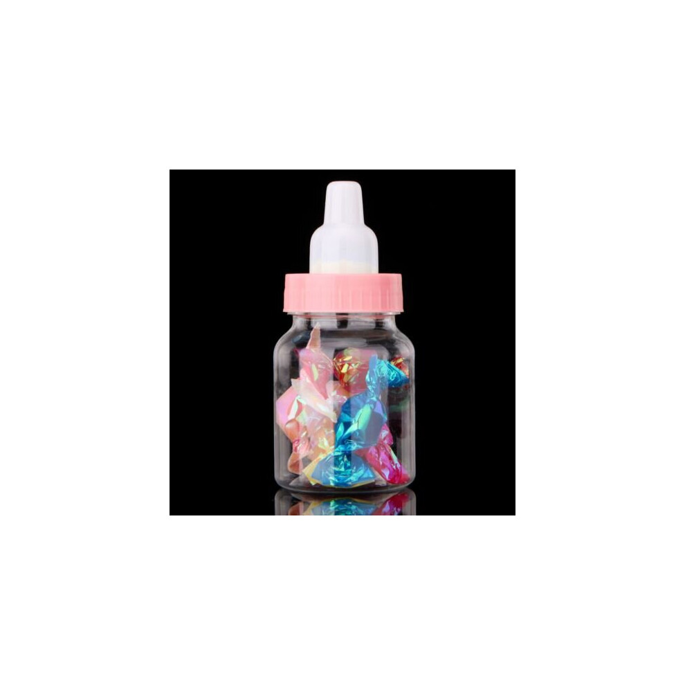 (Pink) 24X Fillable Bottles Candy Box Baby Shower Party
