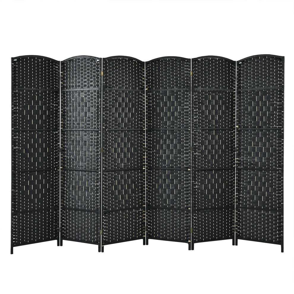 271 x 180cm 6-Panel Room Divider Folding Privacy Screen Metal Hinge