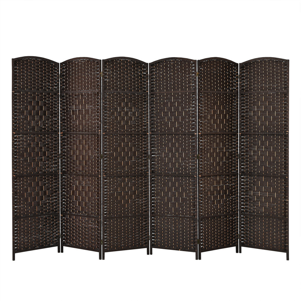 271 x 180cm 6-Panel Room Divider Folding Privacy Screen Metal Hinge