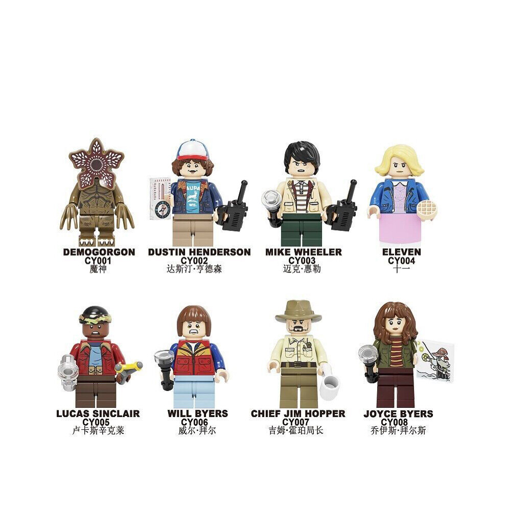 8PCS Stranger Things Minifigures Toys Fit Lego