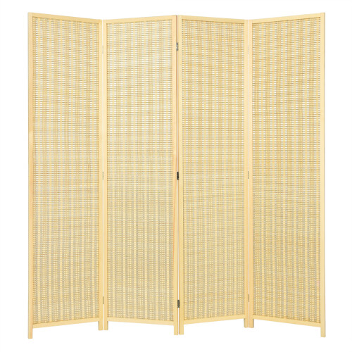 Costway 181 x 180cm 4 Panel Room Divider Screen Folding Partition Screen