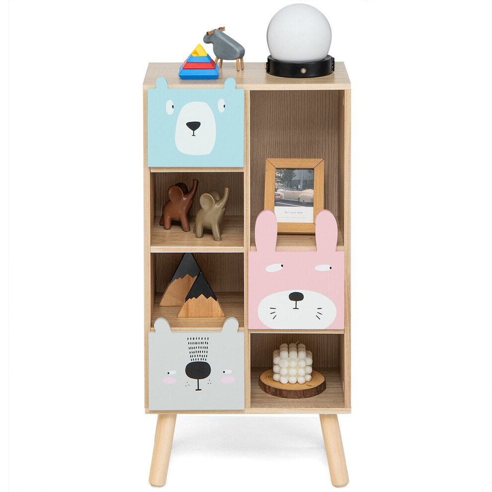 Kids Bookcase Children Toy Storage Organizer Cabinet Display Bookshelf