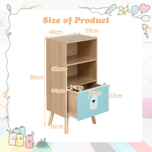 Casart 3-tier Kids Storage Shelf Home Organizer Display Toy Storage Shelf 1