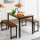 Costway Accent Dining Table and 2 Benches Set of 3 Space-Saving for 2-4 People 8