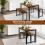 Costway Accent Dining Table and 2 Benches Set of 3 Space-Saving for 2-4 People 4