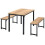 Costway 3-Piece Dining Table Set with 2 Benches Space-Saving Dining Furniture 1
