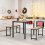 Costway 3-Piece Dining Table Set with 2 Benches Space-Saving Dining Furniture 8