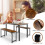 Costway Accent Dining Table and 2 Benches Set of 3 Space-Saving for 2-4 People 6