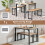 Costway 3-Piece Dining Table Set with 2 Benches Space-Saving Dining Furniture 4