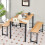 Costway 3-Piece Dining Table Set with 2 Benches Space-Saving Dining Furniture 3