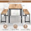 Costway 3-Piece Dining Table Set with 2 Benches Space-Saving Dining Furniture 2