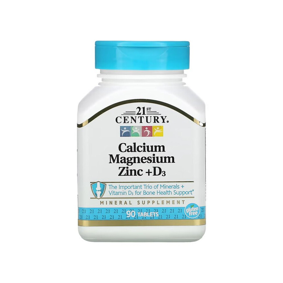 21st CENTURY Calcium Magnesium Zinc+D3 Mineral Supplement - 90 Tablets