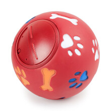 (Red, 11CM/4.33in) Puzzle Pet Dog Toy Fun Tough Treat Ball Mental Food Dispenser New Interactive