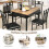 Costway 5 Pieces Dining Table Chairs Set Bistro Table Set Modern Kitchen Set 8