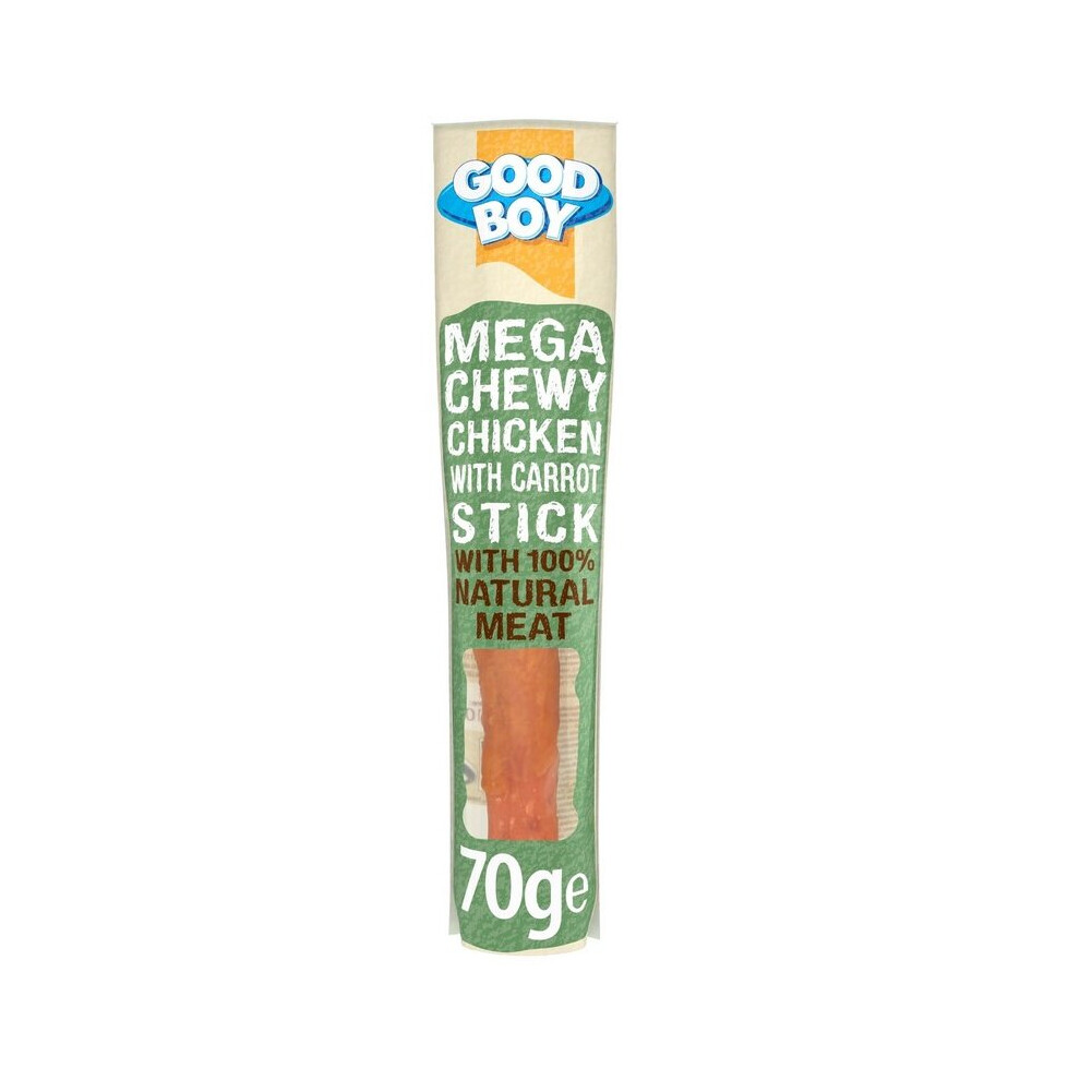 Armitage Good Boy Mega Chewy Chicken & Carrot Stick Dog Treat (100 g) | Nutritious Snack for Adult Dogs, Tasty & Healthy Chew