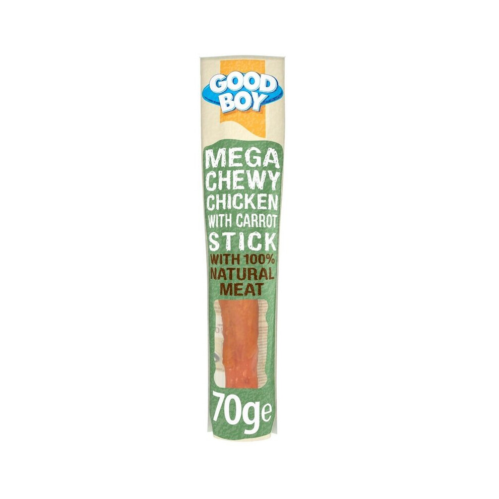 Armitage Good Boy Mega Chewy Chicken & Carrot Stick Dog Treat (100 G) | Nutritious Snack For Adult Dogs, Tasty & Healthy Chew