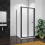 AICA (Door Width: 760mm; Side Panel: 760mm) Bathroom Matt Black Bi Fold Shower Enclosure 1