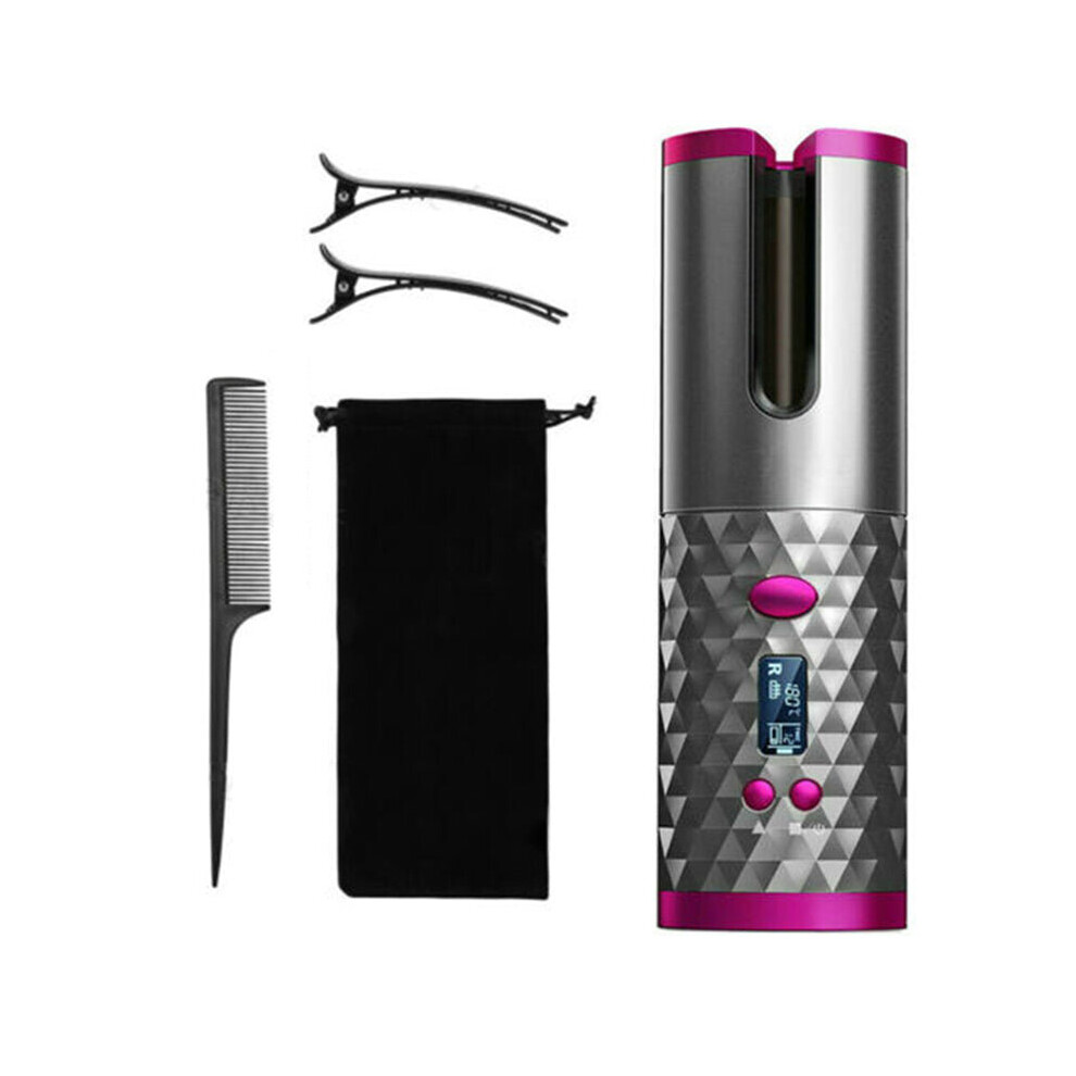 Practbeauty Lcd Cordless Hair Curler Auto Rotating Wireless Hair Waver Curling Iron Ceramic