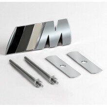 (Silver + White Black) 3D Metal ///M Car Front Grille emblem For BMW