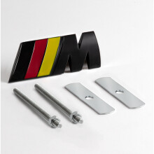 (Black + Black Yellow) 3D Metal ///M Car Front Grille emblem For BMW