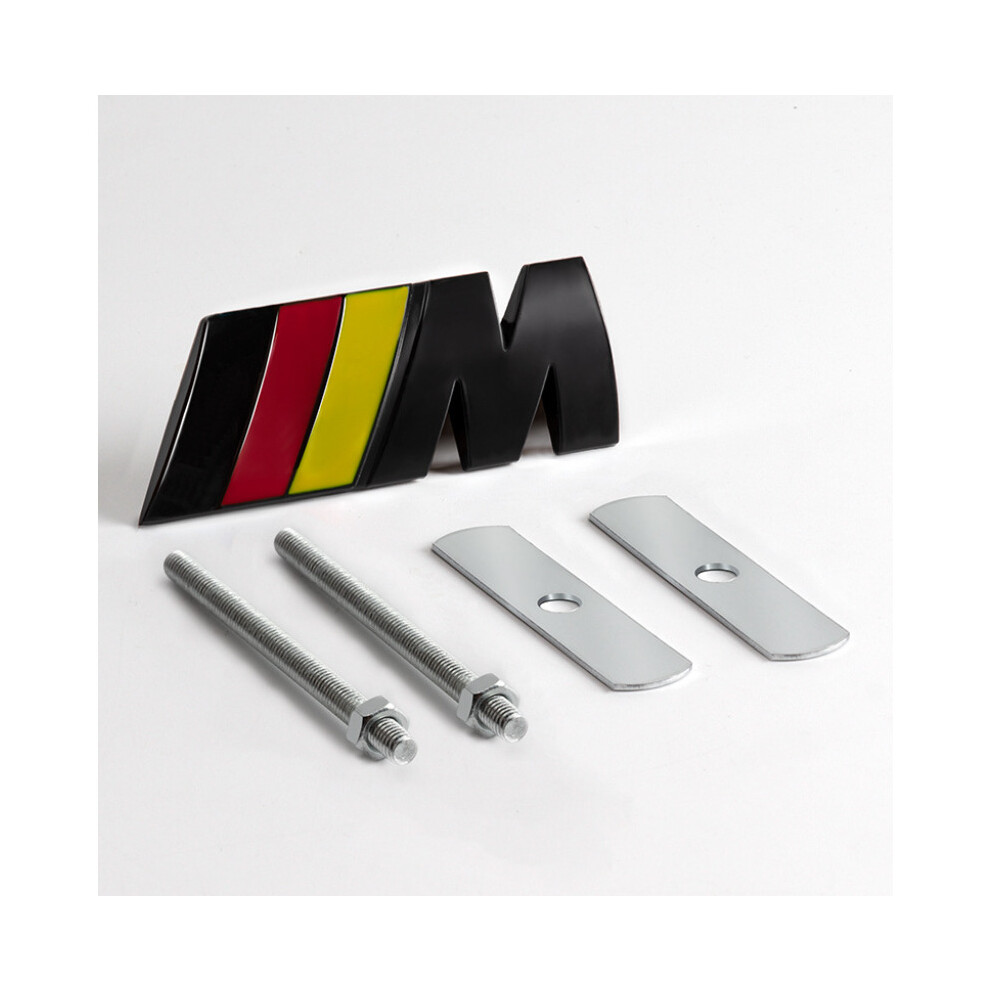 (Black + Black Yellow) 3D Metal ///M Car Front Grille emblem For BMW