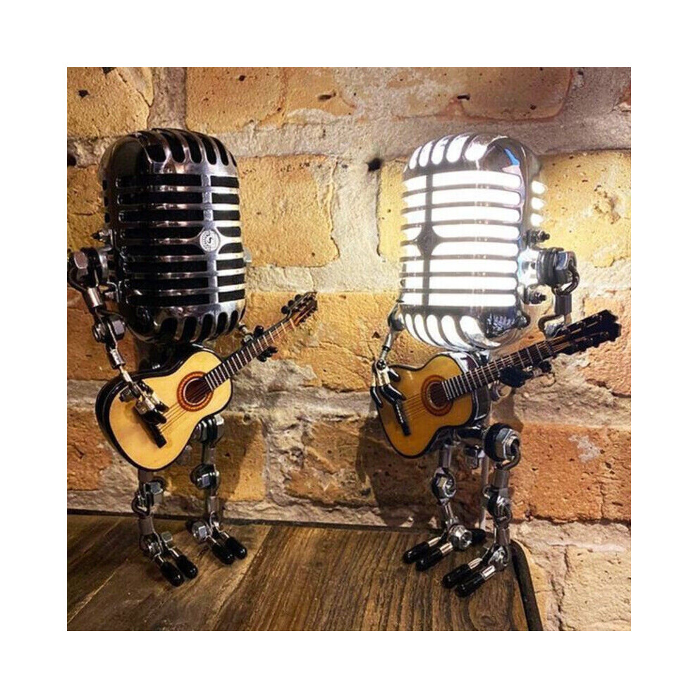 Vintage Microphone Guitar Robot Table Lamp