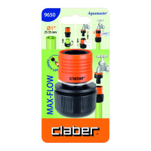 Hosepipe Connector for 1-Inch Diameter Hoses Claber 9650 Max Flow