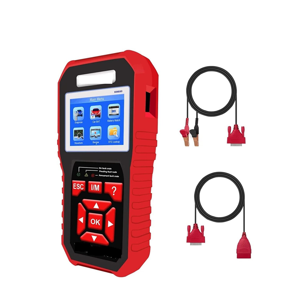 Konnwei Kw880 Universal Battery Tester Car Battery Match Car Obd2 Diagnostic Fault Scanner For 6V-12V Motorcycle Battery Test 716709399627