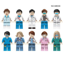 Fighting the Epidemic Doctors Patients Nurses Mini Figures Building Blocks Characters Fits Lego Kids Best Gift
