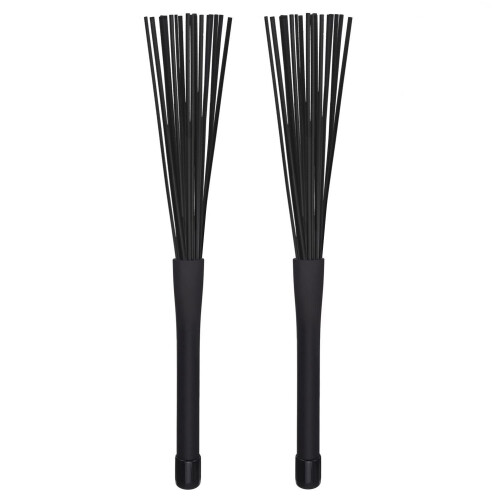 paire de balais de batterie Jazz rétractables 32 cm noir