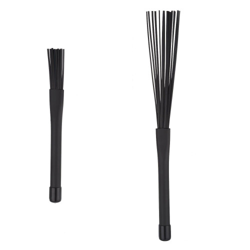 paire de balais de batterie Jazz rétractables 32 cm noir 2