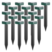 16-Pack Solar-Powered Mole Repellent Ultrasonic Stakes, Waterproof IP65, Humane Deterrent for Garden, Yard & Lawn (Up to 5000 sq ft)