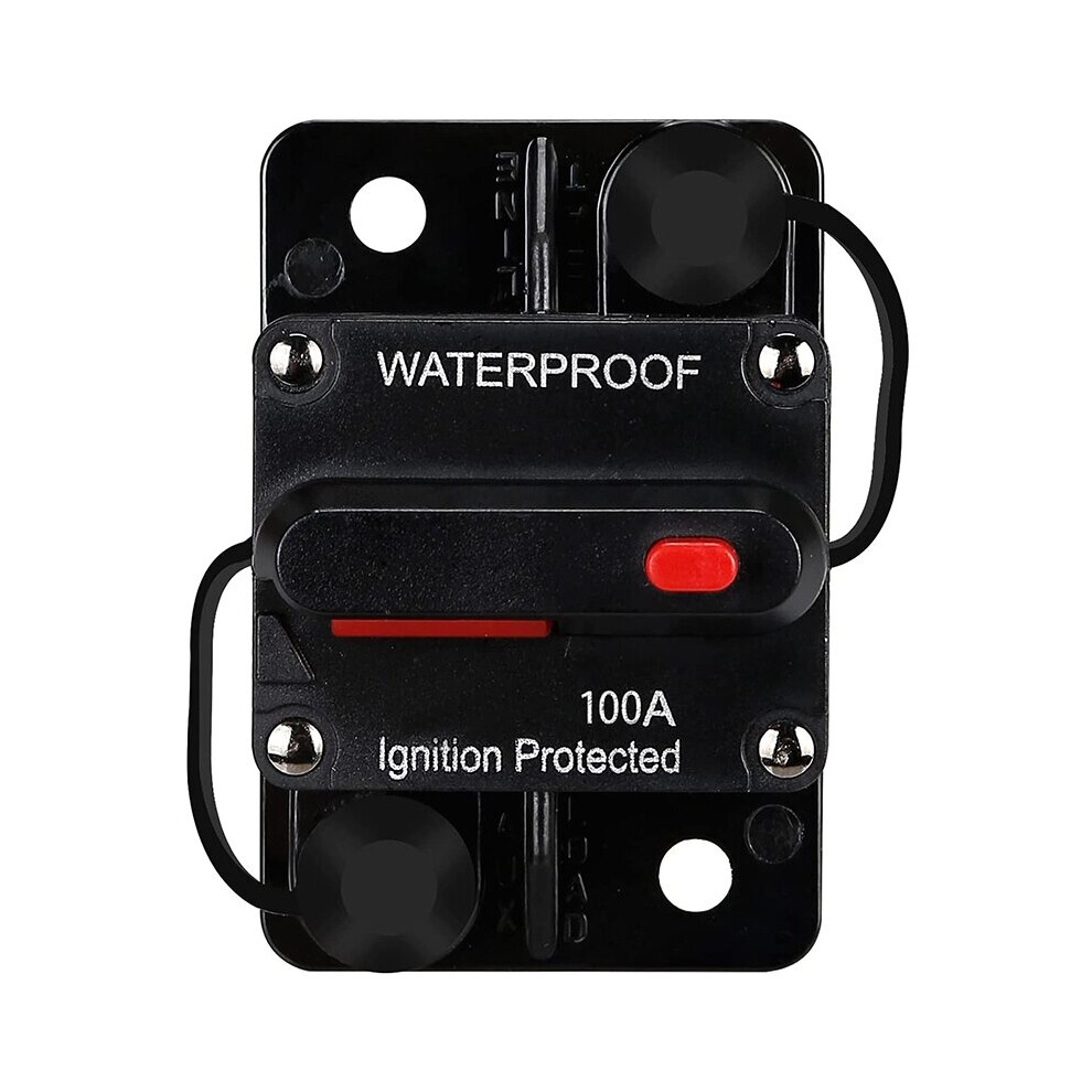 Waterproof Circuit Breaker,With Manual Reset,12V-48V DC,100A,for Car Marine Trolling Motors Boat Power Protect