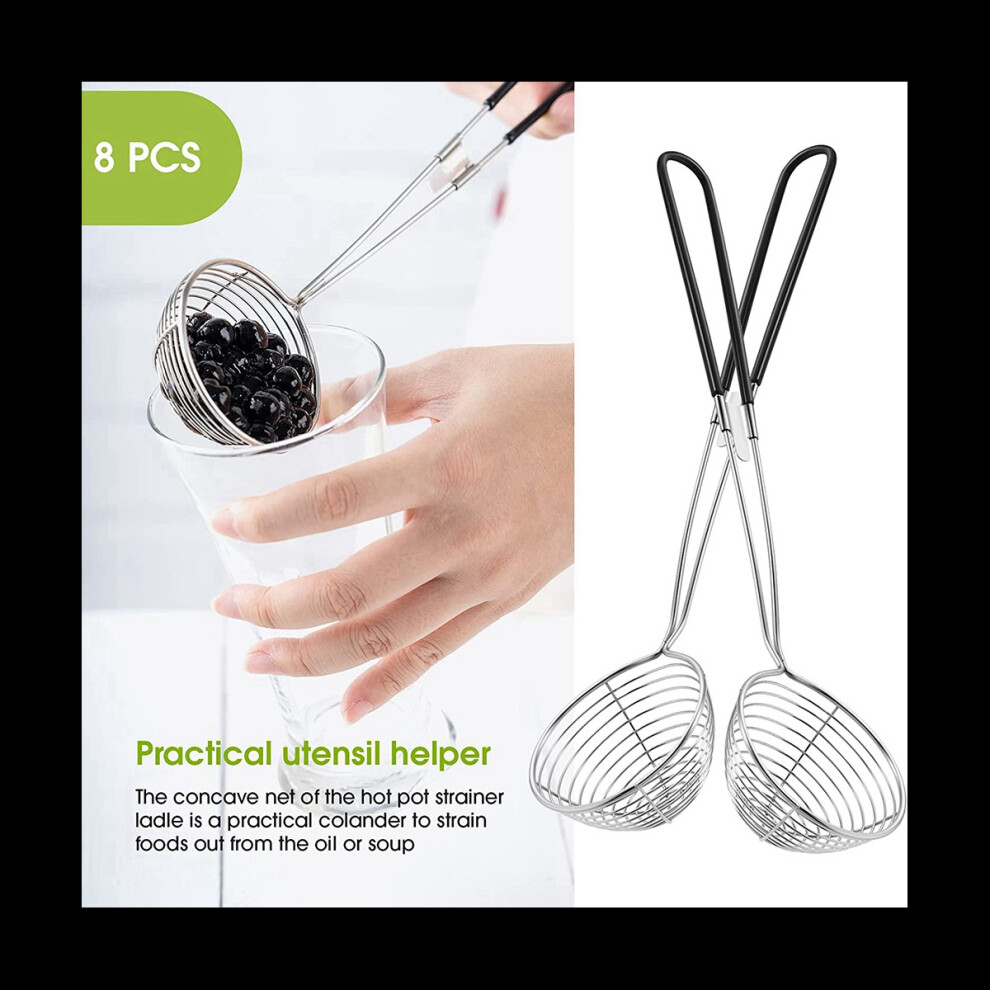 2 Pack Skimmer Slotted Spoon, Stainless Steel Strainer Skimmer Ladle Spider Strainer For Cooking And Frying Kitchen Utensils Wire Strainer Pasta Strainer Spoon