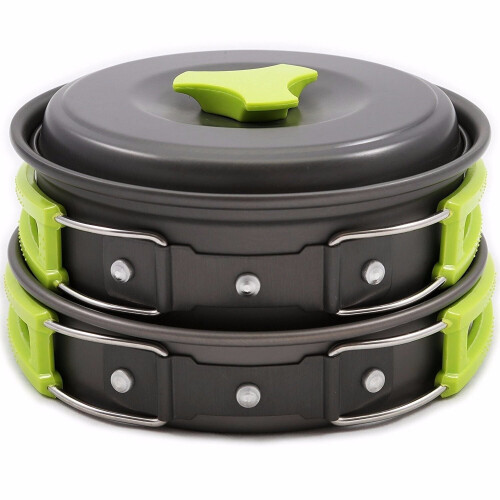 Camping Cookware Mess Kit Backpacking Gear & Hiking Outdoors Bug Out Bag Cooking 1