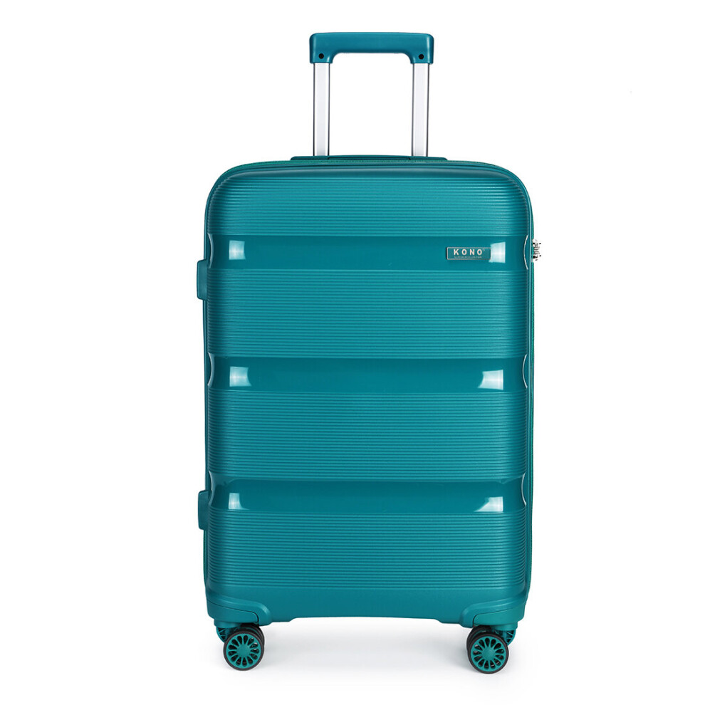 Kono (Blue/Green, 20 Inch) 20/24/28 Inch Pp Hard Shell Suitcase With Tsa Lock