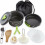 Camping Cookware Mess Kit Backpacking Gear & Hiking Outdoors Bug Out Bag Cooking 4