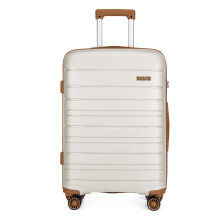 (cream, 20-inch) 20/24/28 inch Multi Texture Hard Shell PP Suitcase Classic Collection With TSA Lock