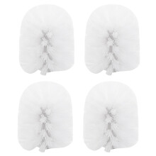 Replacement Spare Bathroom Accessory Plain Plastic Toilet Cleaning Brushes Head Holders White (4x White Heads)
