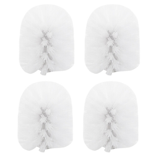 Replacement Spare Bathroom Accessory Plain Plastic Toilet Cleaning Brushes Head Holders White (4x White Heads)