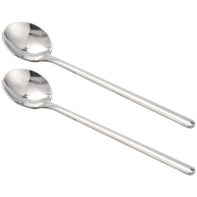 2 Pcs/Set Coffee Scoop 304 Stainless Steel Coffee Spoon with Long Handle Dessert Tea Spoon Set Silver S