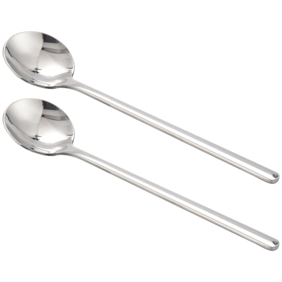 2 Pcs/Set Coffee Scoop 304 Stainless Steel Coffee Spoon with Long Handle Dessert Tea Spoon Set Silver S-image-OPC-PBMXNM7-NEW