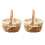 2X Hand-Woven Wicker Basket Simulation Single Handle Small mit Hand Geschenkkorb 1