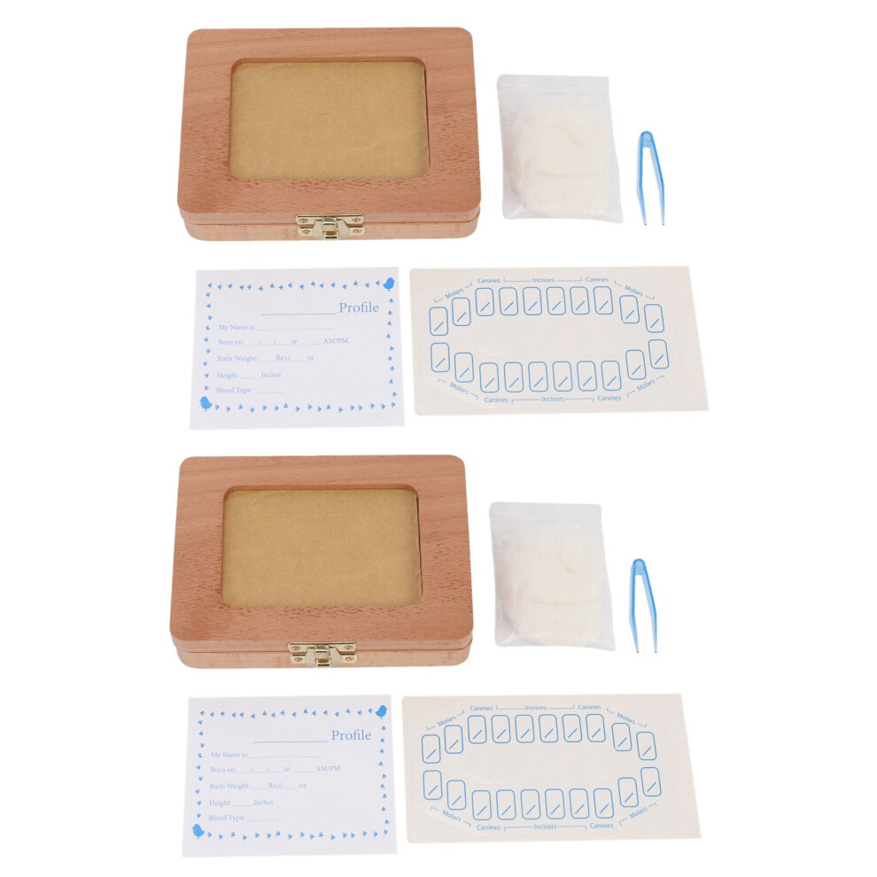 Tlily 2X Tooth Keepsake Box, Baby Teeth Box Milk Teeth Save Organizer Kit, Tooth With Memory Storage