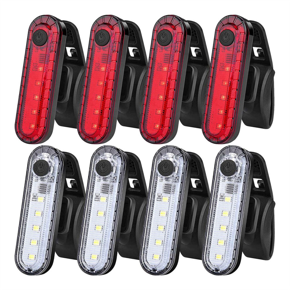 Tlily 8Pack Usb Rechargeable Led Bike Tail ,Front Head And Rear Bicycle For Road Bike Cycling Light