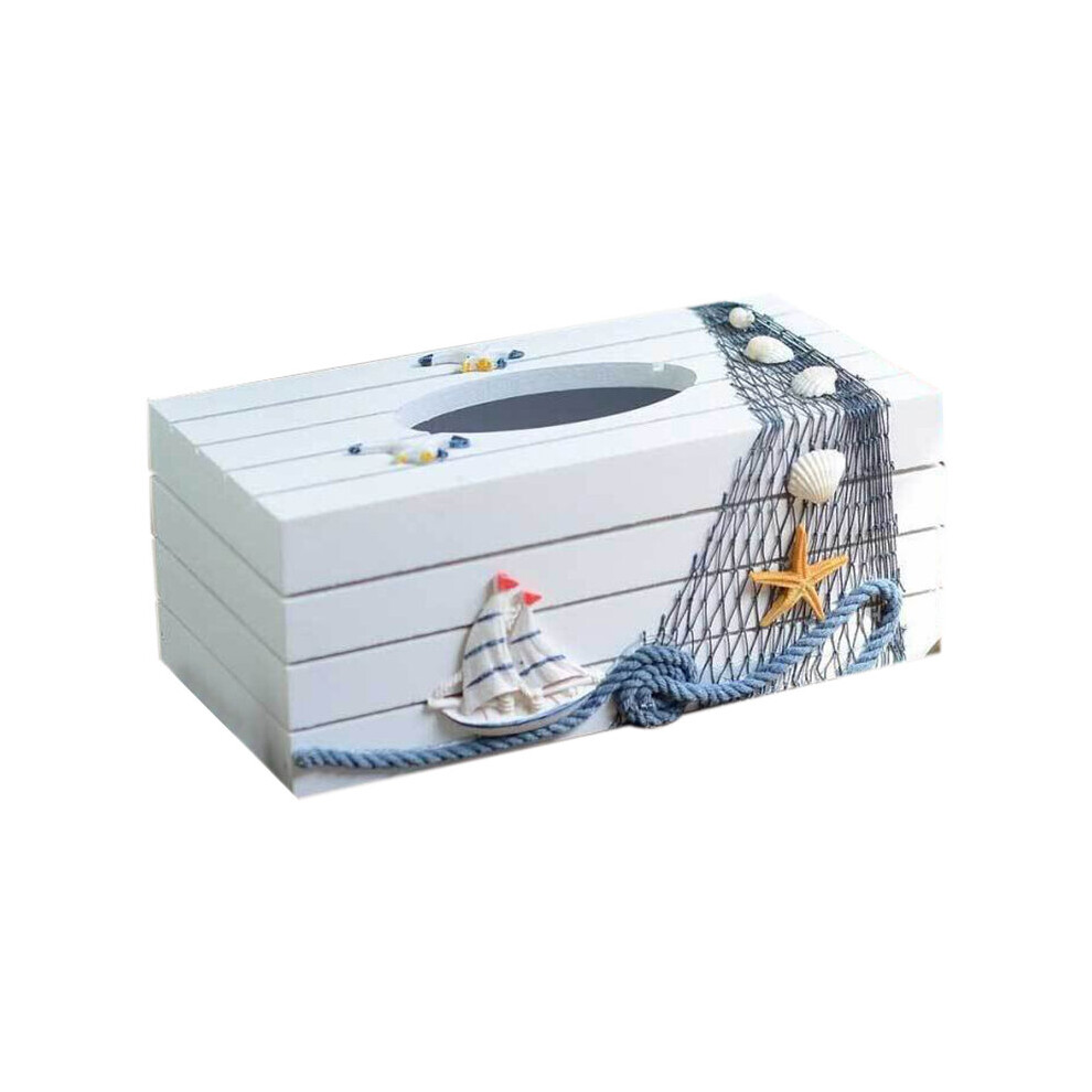 Style Marine Series Tissue Box Cover Paper Towel Box Toilet Paper Holder Wooden Tissue Box