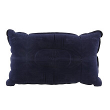 Double-sided Flocking Pillow Inflatable Portable Foldable Pillow for Camping/ Traveling/ Office blue