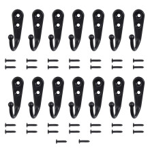 14 PCS Hooks Coat Hooks Door Robe Hook for Hanging Towel Hat Key Cup Single Metal Hook for Bedroom