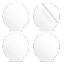 Lot de 4 panneaux ronds en feuille acrylique transparente épaisse (4 mm) pour base de lumière LED, panneau, projets d'affichage DIY